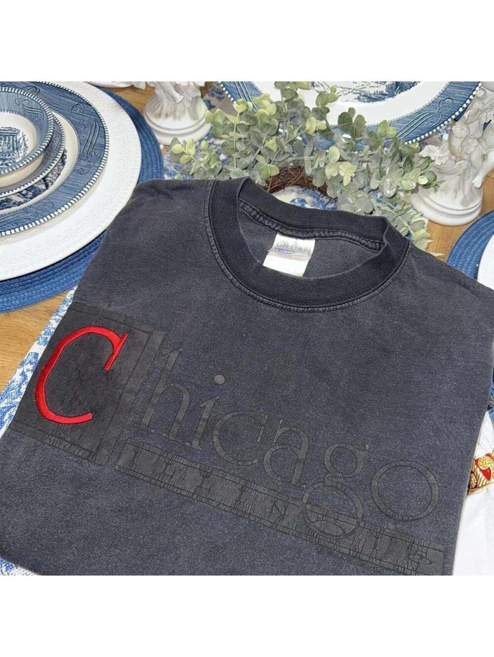 Unbranded Men's Black and Navy Tshirt